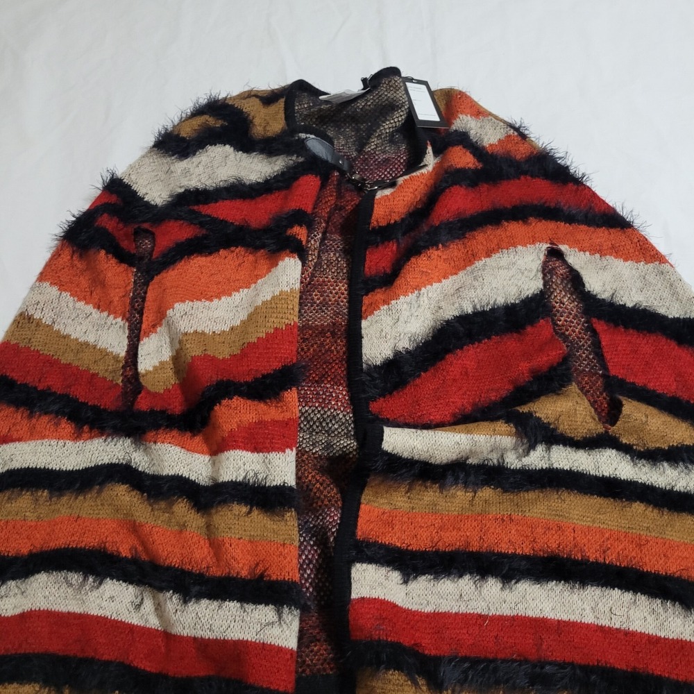 VERTIGO PARIS CAPE PONCHO Burnt Orange Fringe SIZE L/XL NWT Women's - Picture 9 of 9